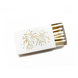 Fireworks Matchbox, Gold on White Party Matches and Matchbooks