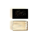 Fireworks Matchbox, Gold on Black Party Matches and Matchbooks