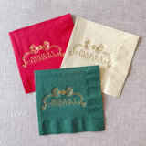 Merry Christmas foil cocktail napkins - Assorted colors (Set of 20) Party Napkins