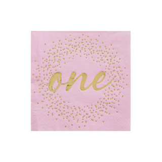 Pink Onederland Cocktail Napkins - Pack of 20 Party Napkins