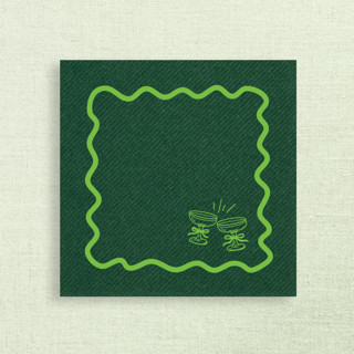 Clinking Glasses Wavy Border Premium Cocktail Napkins | Pack of 50 premium quality Party Napkins
