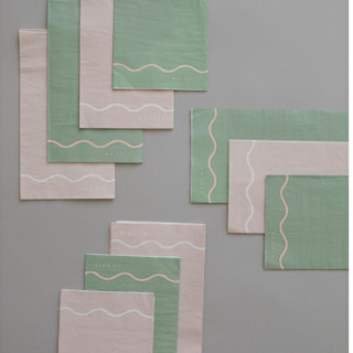 Signature Napkins, Pink & Mint (16) Party Napkins