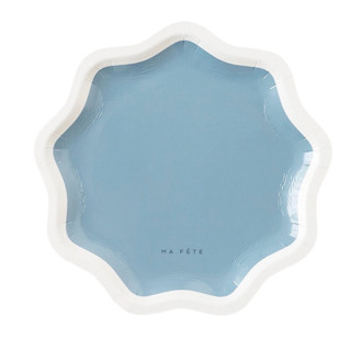Signature Dessert Plates, Blue (4) Party Plates and Bowls