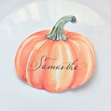 Watercolor Pumpkin- Personalized Hand-Calligraphed Watercolor Die-Cut Place Cards- Set of 10 Party Place Cards