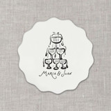 Custom champagne tower white disposable coasters / Customizable color - Set of 100 Party Coasters