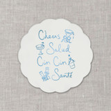 Cheers, cin cin, santé, salud white disposable coasters / Customizable color - Set of 20 Party Coasters