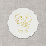 Custom pet portrait white disposable coasters / Customizable color - Set of 100 Party Coasters
