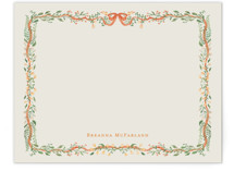 Red Bow Floral Frame Personalized Stationery