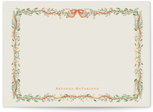 Red Bow Floral Frame 5x7 Personalized Stationery