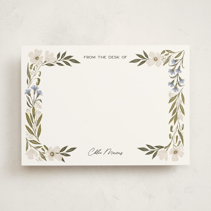 Floral Edge 5x7 Personalized Stationery by Alethea and Ruth Minted