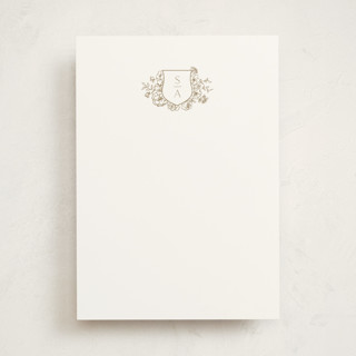 Floral Crest 5x7 Personalized Stationery
