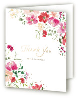 Prosecco & Petals Foil-Pressed Bridal Shower Thank You Cards 