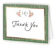 Flowers and Ribbon Foil-Pressed Bridal Shower Thank You Cards 