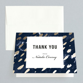 Midnight And Gold Bridal Shower Thank You Cards