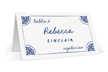 Tile Card Place Cards - Vegetarian