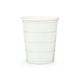 Mint Frenchie Stripes 9 oz Cups - Pack of 8 Party Cups