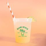 Bachelorette Beach Party Palm Breeze Cup, Plastic Stadium Cup, set  of 50 Party Cups