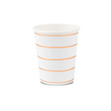Rose Gold Frenchie Stripes 9 oz Cups - Pack of 8 Party Cups