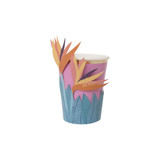Tropical Cups with Flower Sleeves - Pack of 8 Party Cups