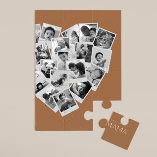 Mama Collage Heart 12-Piece Custom Puzzle