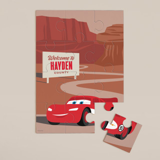 Lightning McQueen Route 66 from Disney and Pixar's Cars 12-Piece Custom Puzzle