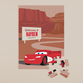 Lightning McQueen Route 66 from Disney and Pixar's Cars 60-Piece Custom Puzzle
