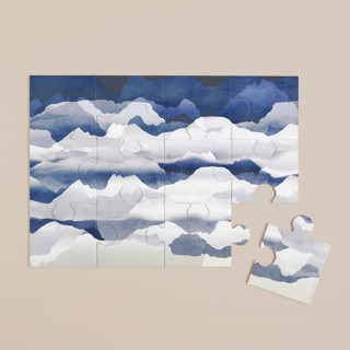 Golden mountain silhouette 12-Piece Art Puzzle