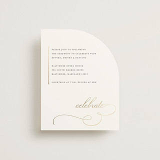 Elegant Flourish Foil-Pressed Reception Cards