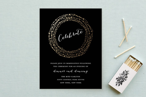 Black-Tie Foil-Pressed Reception Cards