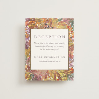 Autumn flowers Foil-Pressed Reception Cards