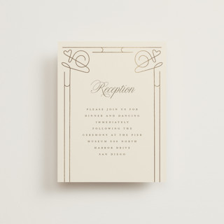 Simple Art Nouveau Foil-Pressed Reception Cards