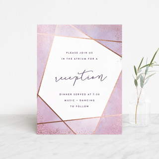 Amethyst Watercolor Foil-Pressed Reception Cards