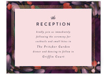 Moody Floral Foil-Pressed Reception Cards