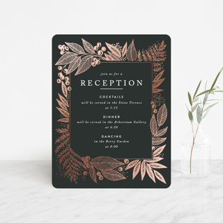 Fern Frame Foil-Pressed Reception Cards