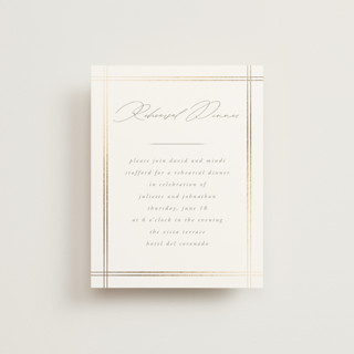 Classic Line Frame Foil-Pressed Rehearsal Dinner Cards