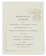 Foil Botanical Frame Foil-Pressed Rehearsal Dinner Cards