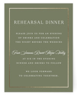Country Elegance Foil-Pressed Rehearsal Dinner Cards