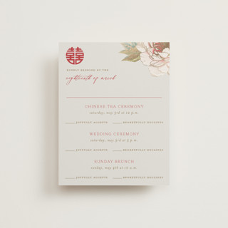 Auspicious Peonies Foil-Pressed Multi-Event RSVP Cards
