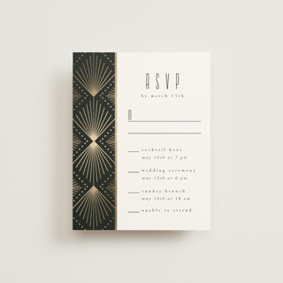 Deco pattern Foil-Pressed Multi-Event RSVP Cards