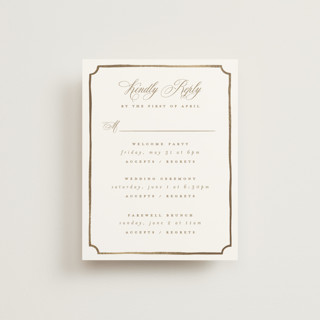 Monogram in Leaves Foil-Pressed Multi-Event RSVP Cards