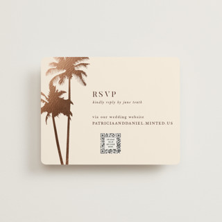 Sunset by the Sea Foil-Pressed RSVP Online Enclosure Cards