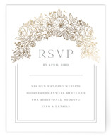 Wild Roses Foil-Pressed RSVP Online Enclosure Cards