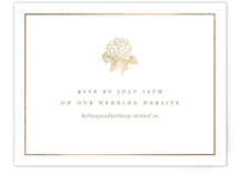 Hydrangea bloom Foil-Pressed RSVP Online Enclosure Cards