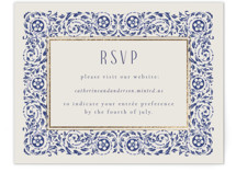 Tiled Romance Foil-Pressed RSVP Online Enclosure Cards