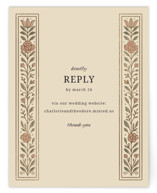 Botanical Tapestry Foil-Pressed RSVP Online Enclosure Cards