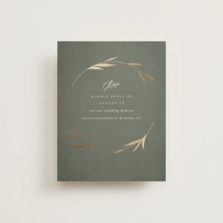 Minimal Circle Foil-Pressed RSVP Online Enclosure Cards