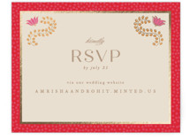 Indian garden Foil-Pressed RSVP Online Enclosure Cards