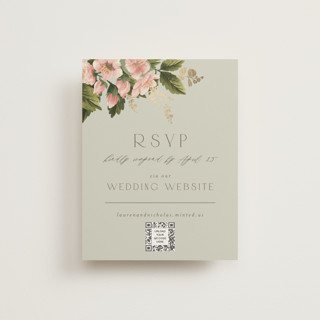 Floral Tribute Foil-Pressed RSVP Online Enclosure Cards