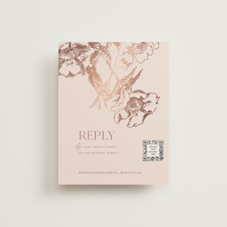 mon amour Foil-Pressed RSVP Online Enclosure Cards