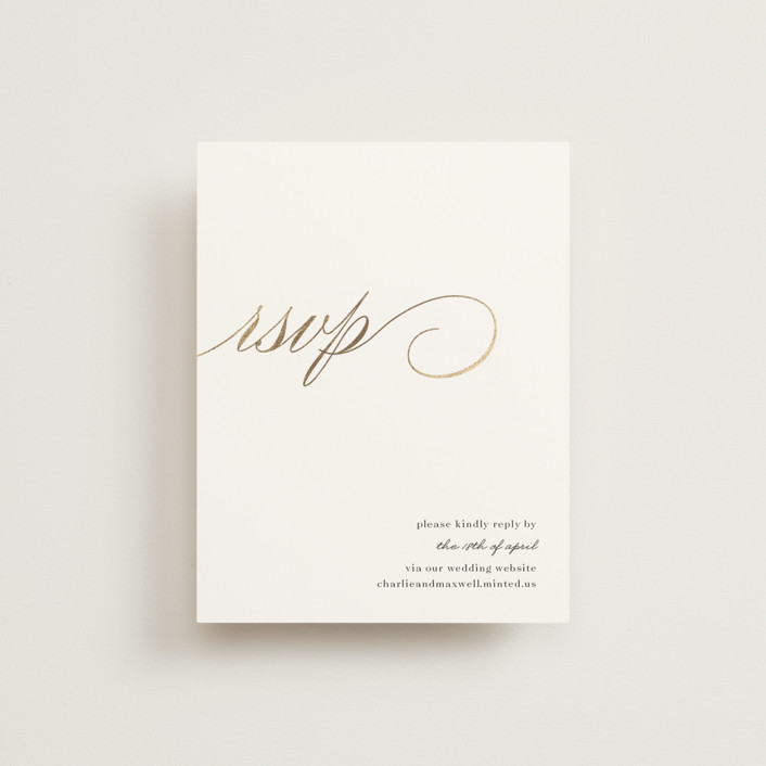 Love FoilPressed RSVP Online Enclosure Cards by Shannon Chen of Four